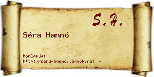 Séra Hannó névjegykártya